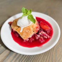 Hunky Dory Native Peach and Blackberry Cobler with Ginger Ice Cream.jpg