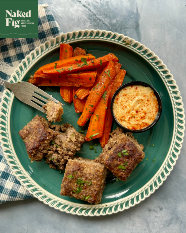 Kibbeh with Hummus and Roasted Carrots